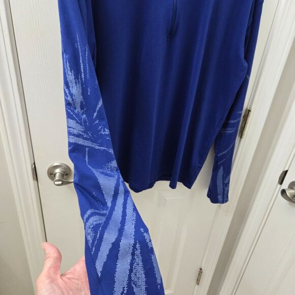 Nike Dri-Fit Element Flash Running 1/4 Zip Shirt Womens Large Blue Mockneck - Picture 3 of 8